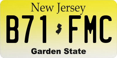 NJ license plate B71FMC