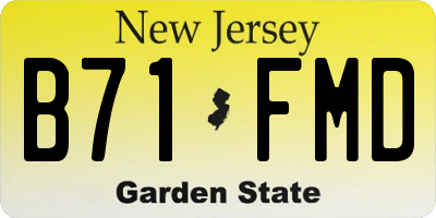 NJ license plate B71FMD
