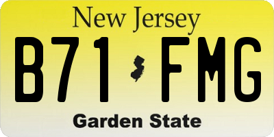 NJ license plate B71FMG