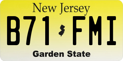 NJ license plate B71FMI