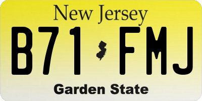 NJ license plate B71FMJ