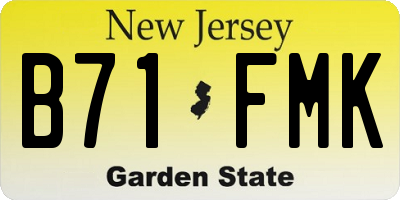 NJ license plate B71FMK