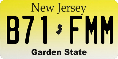 NJ license plate B71FMM