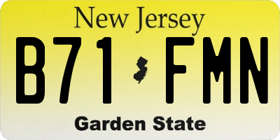 NJ license plate B71FMN