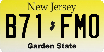 NJ license plate B71FMO