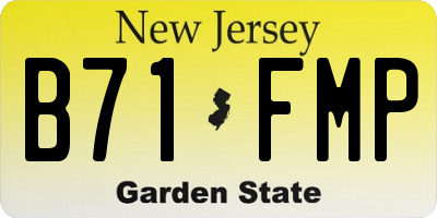 NJ license plate B71FMP