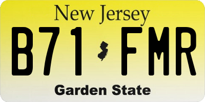 NJ license plate B71FMR