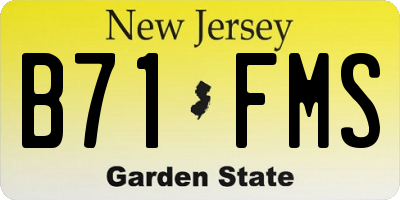 NJ license plate B71FMS