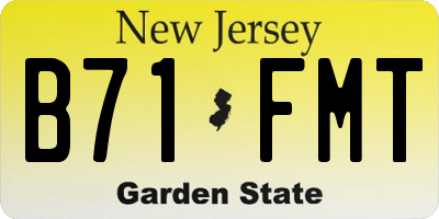 NJ license plate B71FMT