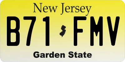 NJ license plate B71FMV