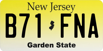 NJ license plate B71FNA