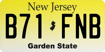 NJ license plate B71FNB