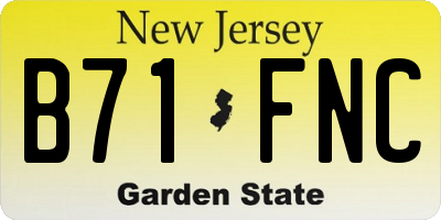 NJ license plate B71FNC