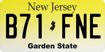 NJ license plate B71FNE