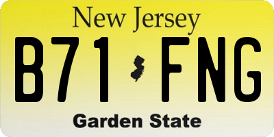 NJ license plate B71FNG