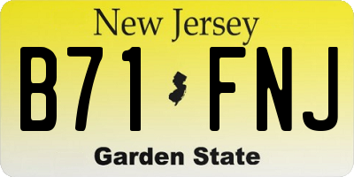 NJ license plate B71FNJ