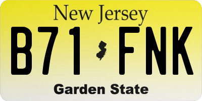 NJ license plate B71FNK