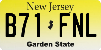 NJ license plate B71FNL