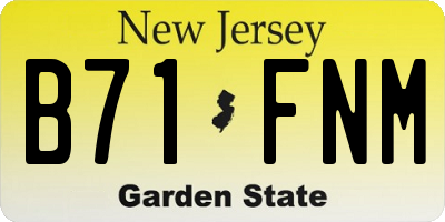 NJ license plate B71FNM