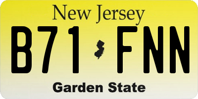 NJ license plate B71FNN