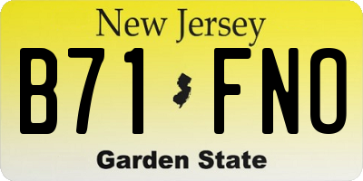NJ license plate B71FNO