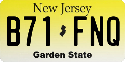 NJ license plate B71FNQ