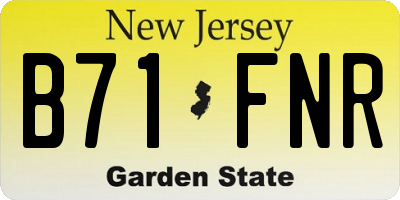 NJ license plate B71FNR