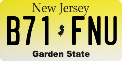 NJ license plate B71FNU