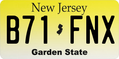 NJ license plate B71FNX