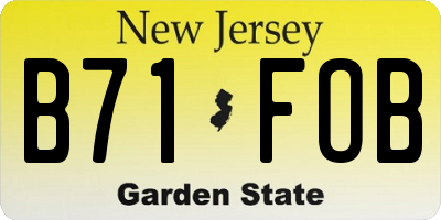 NJ license plate B71FOB