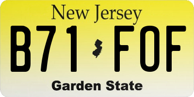 NJ license plate B71FOF