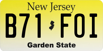 NJ license plate B71FOI