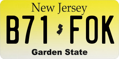 NJ license plate B71FOK
