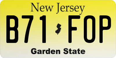 NJ license plate B71FOP