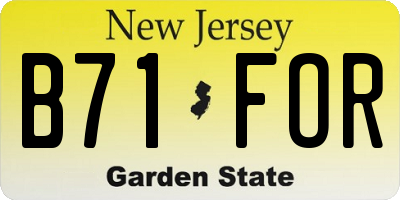 NJ license plate B71FOR