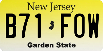 NJ license plate B71FOW