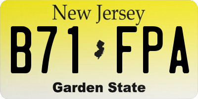 NJ license plate B71FPA