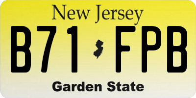 NJ license plate B71FPB