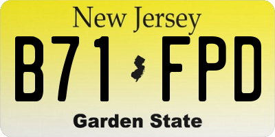 NJ license plate B71FPD