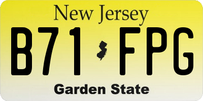 NJ license plate B71FPG