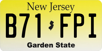 NJ license plate B71FPI