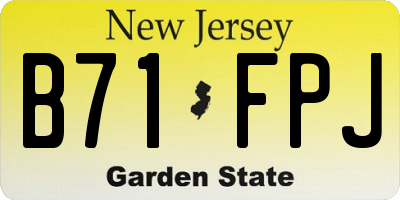 NJ license plate B71FPJ