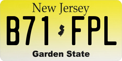NJ license plate B71FPL