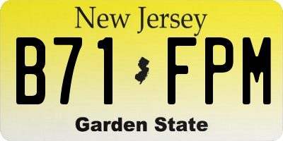 NJ license plate B71FPM