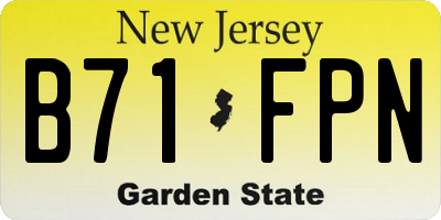 NJ license plate B71FPN