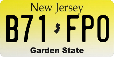 NJ license plate B71FPO