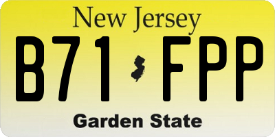 NJ license plate B71FPP