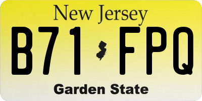 NJ license plate B71FPQ