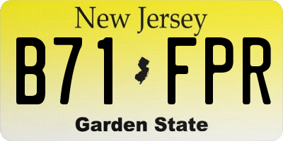 NJ license plate B71FPR