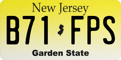 NJ license plate B71FPS